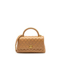 Chanel Medium Coco Handle Caviar Dark Beige  (microchip)