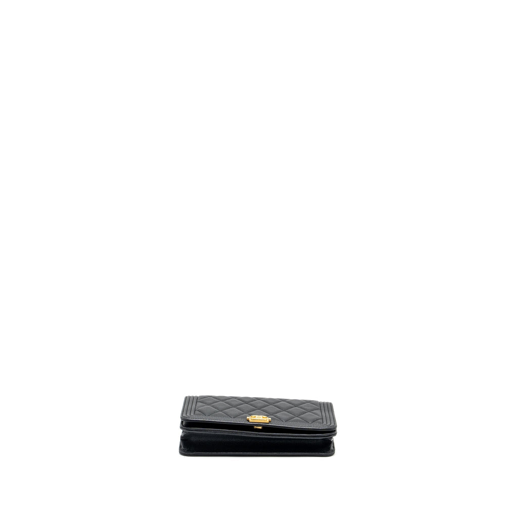 Chanel Boy Wallet On Chain caviar black  (microchip)
