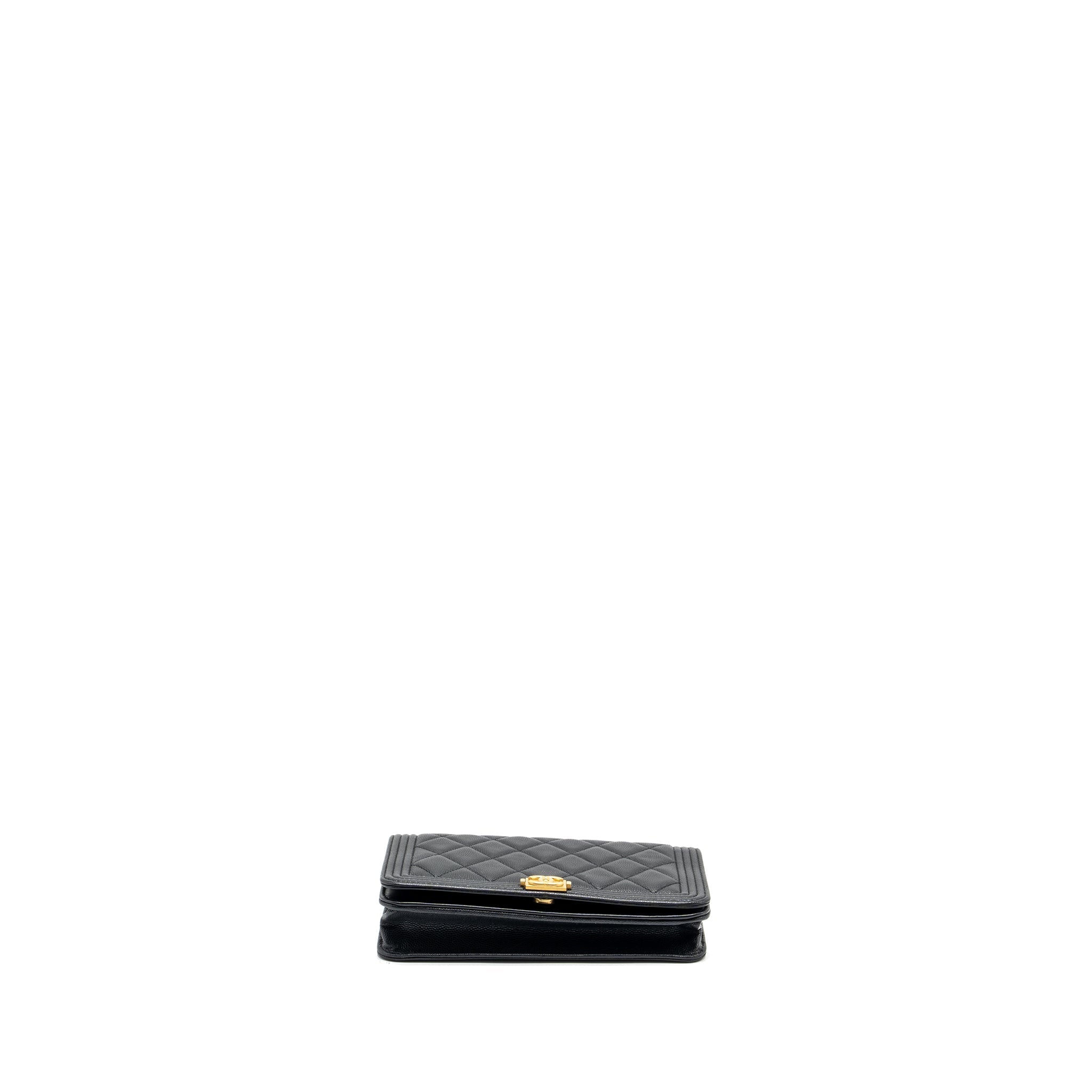 Chanel Boy Wallet On Chain caviar black  (microchip)