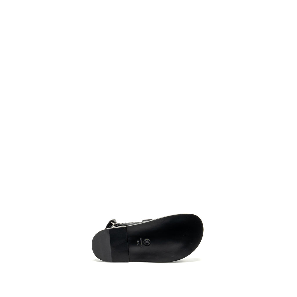 Chanel Size 36 Dad Sandals Lambskin So Black