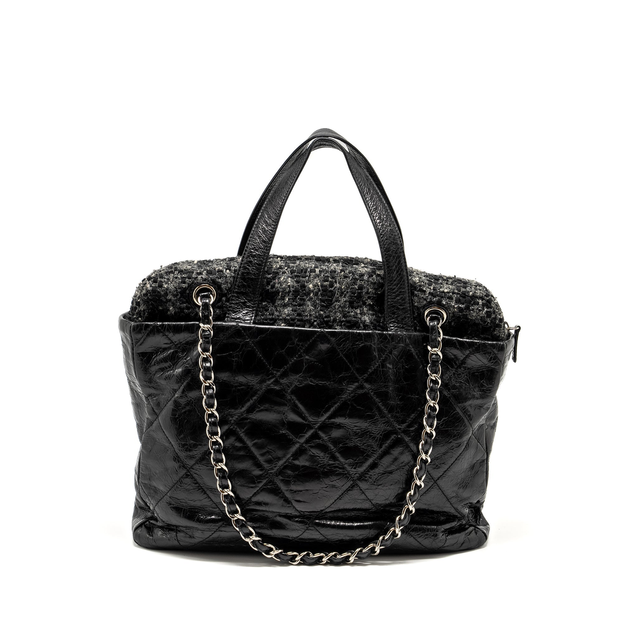 Chanel Portobello Tote Bag Calfskin/Tweed Black/Grey