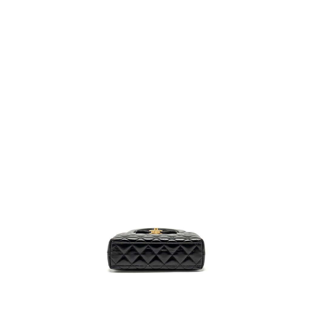Chanel 24a Mini Shopping Tote/ Mini Kelly Calfskin Black  (microchip)