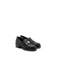 Chanel size 37 heart rock loafers leather black L