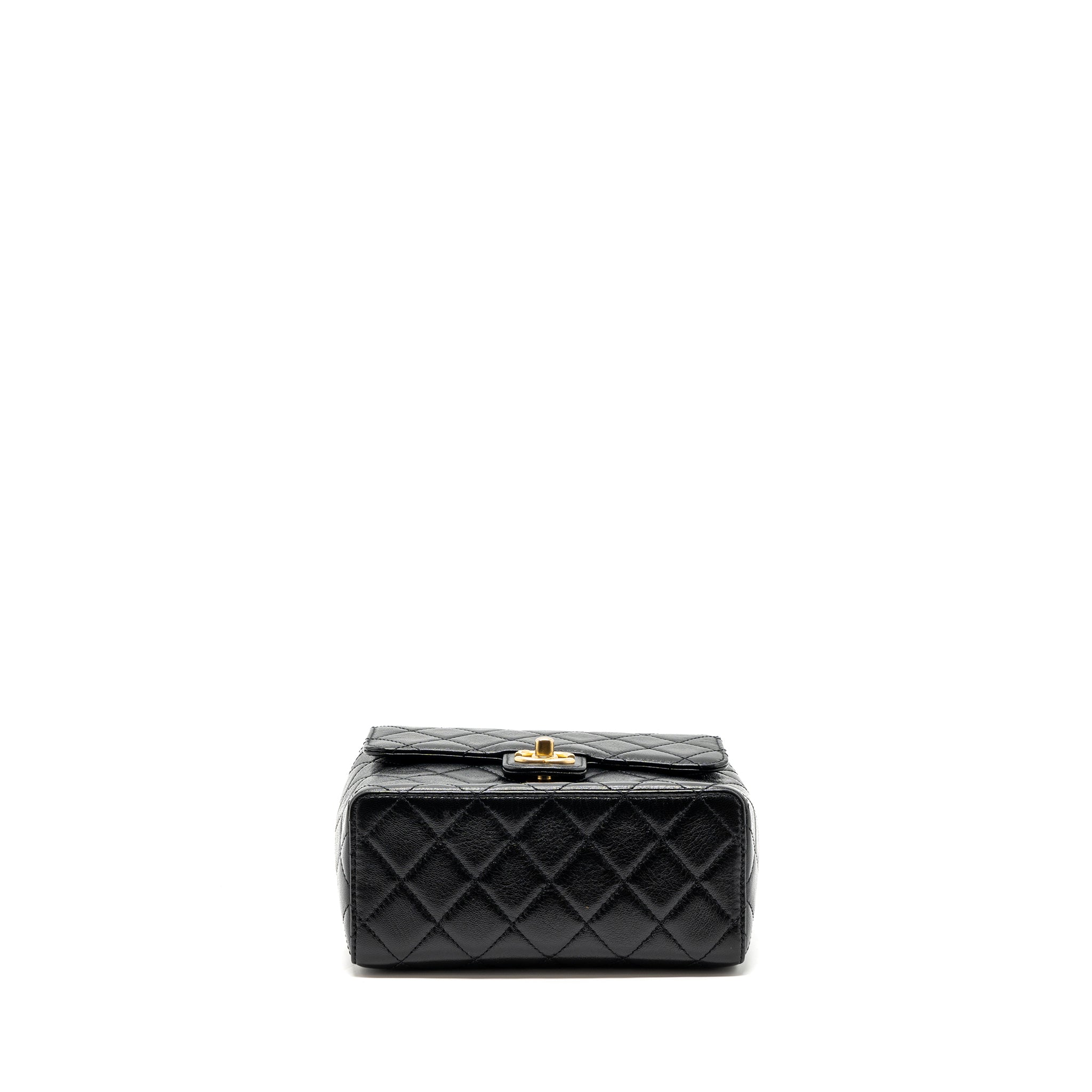 Chanel 22K retro new square large flap bag goatskin black  (microchip)