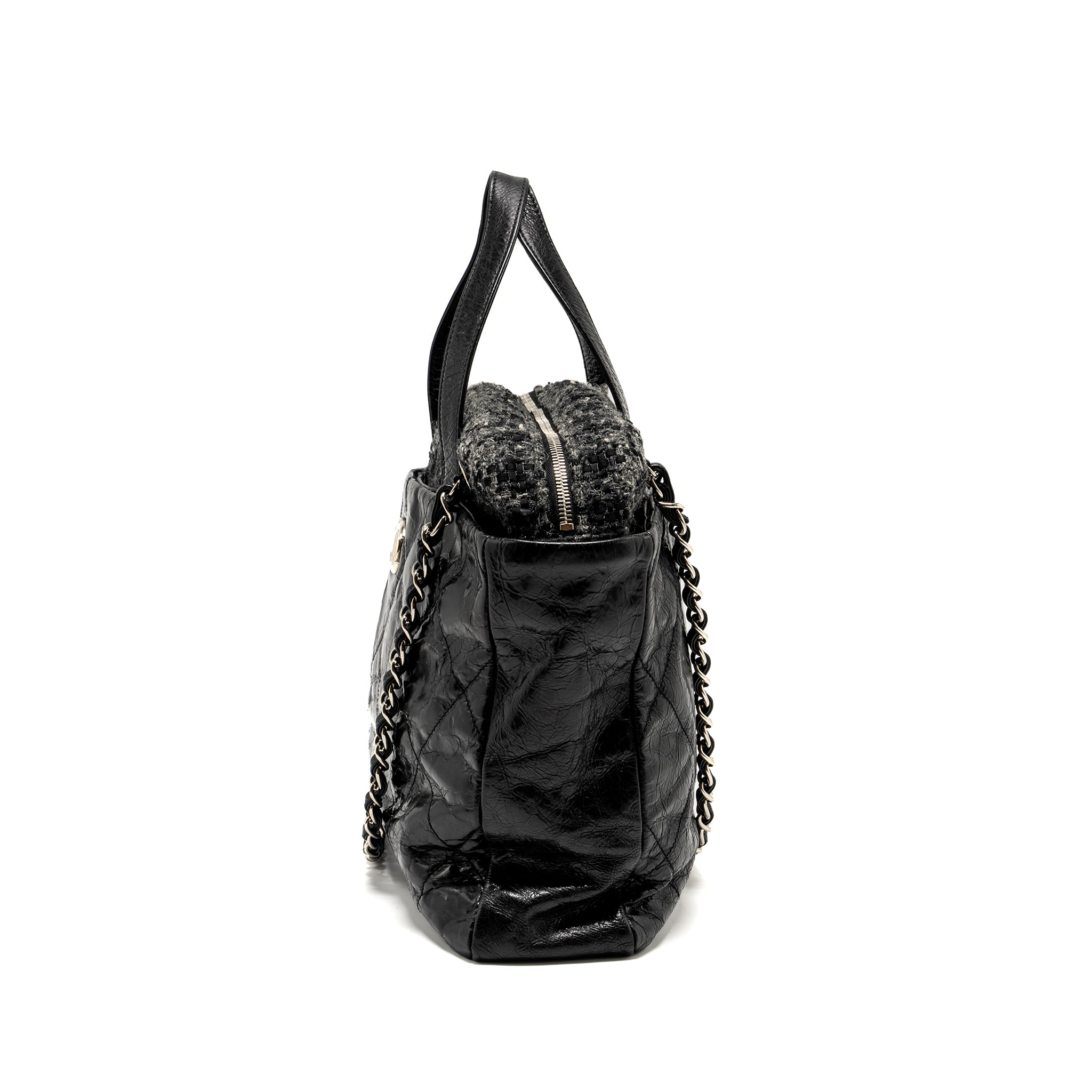 Chanel Portobello Tote Bag Calfskin/Tweed Black/Grey