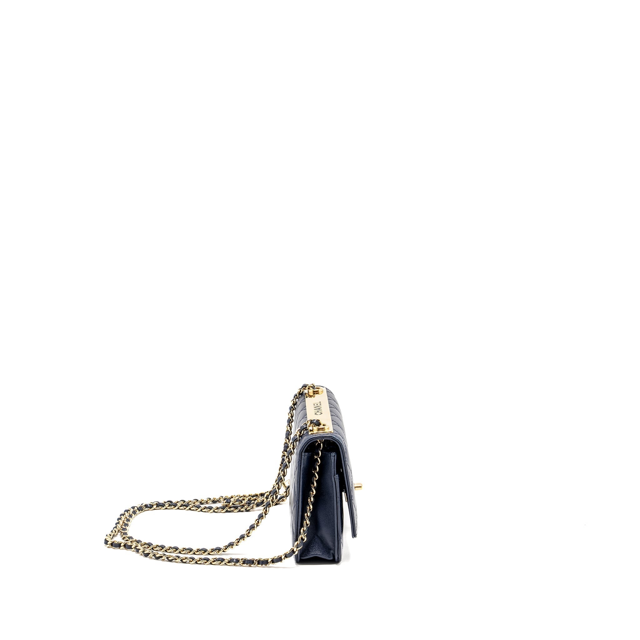 Chanel Trendy CC Wallet On Chain Lambskin Navy L