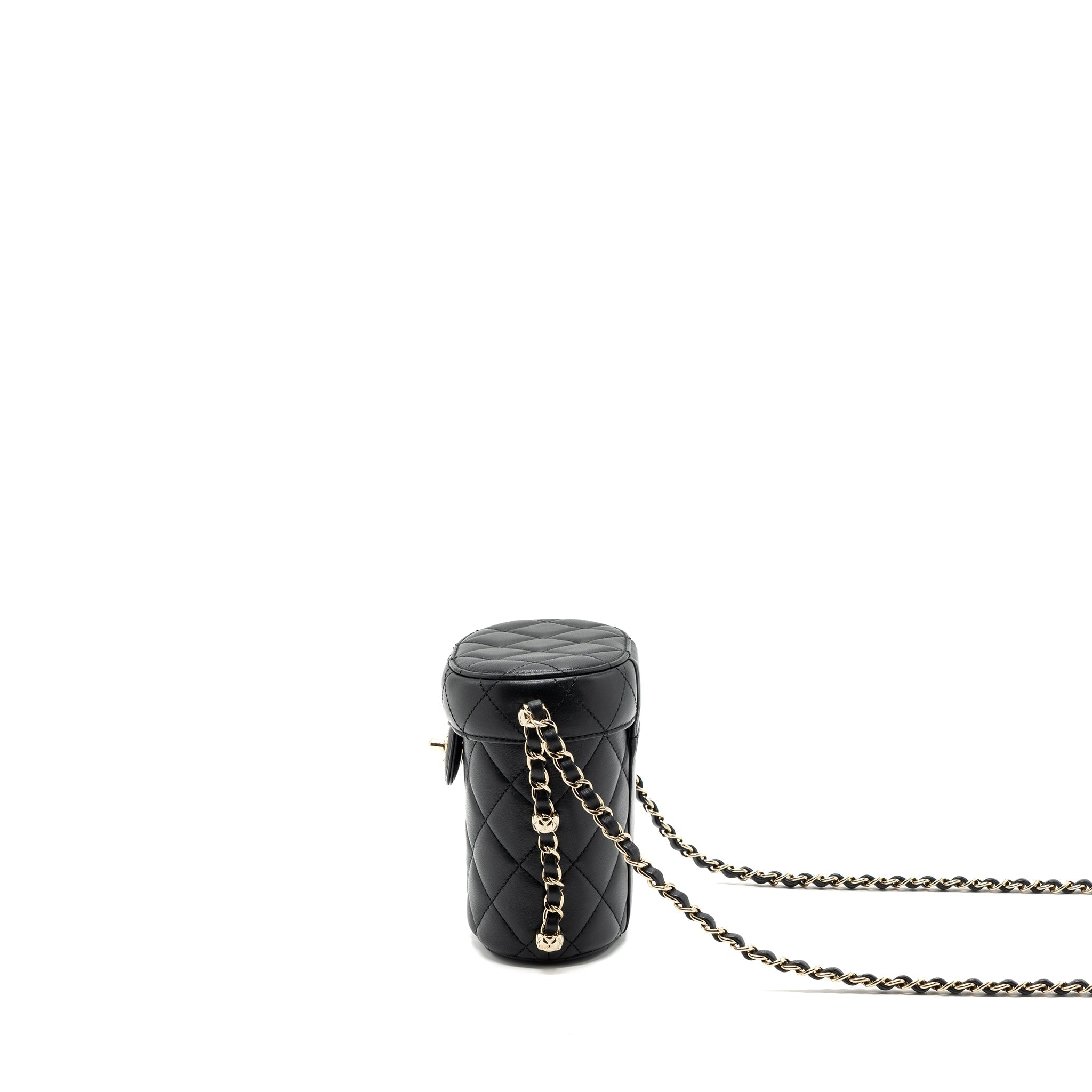 Chanel Vanity With Chain Lambskin Black L(Microchip)