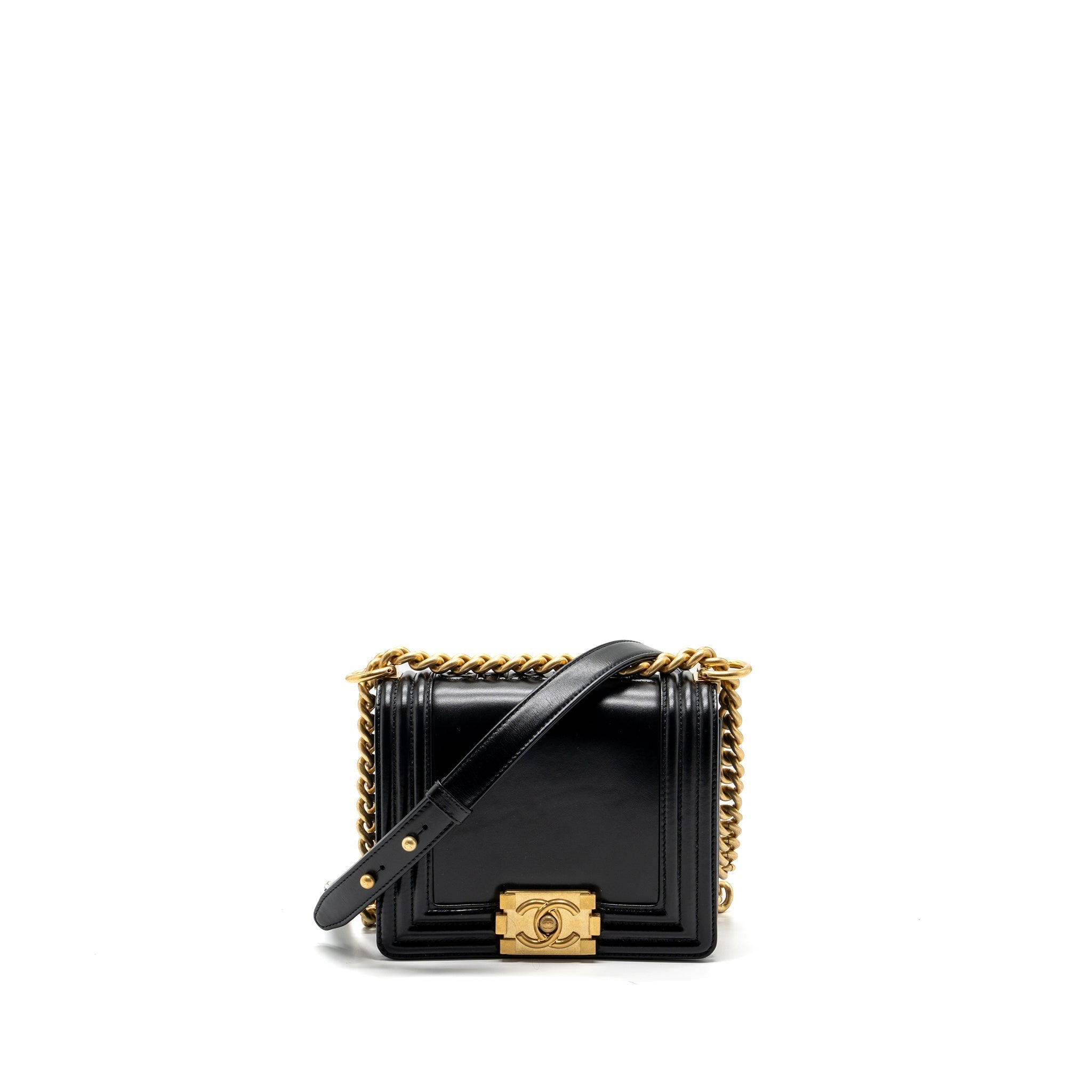 Chanel mini square boy bag limited edition calfskin black  (microchip)