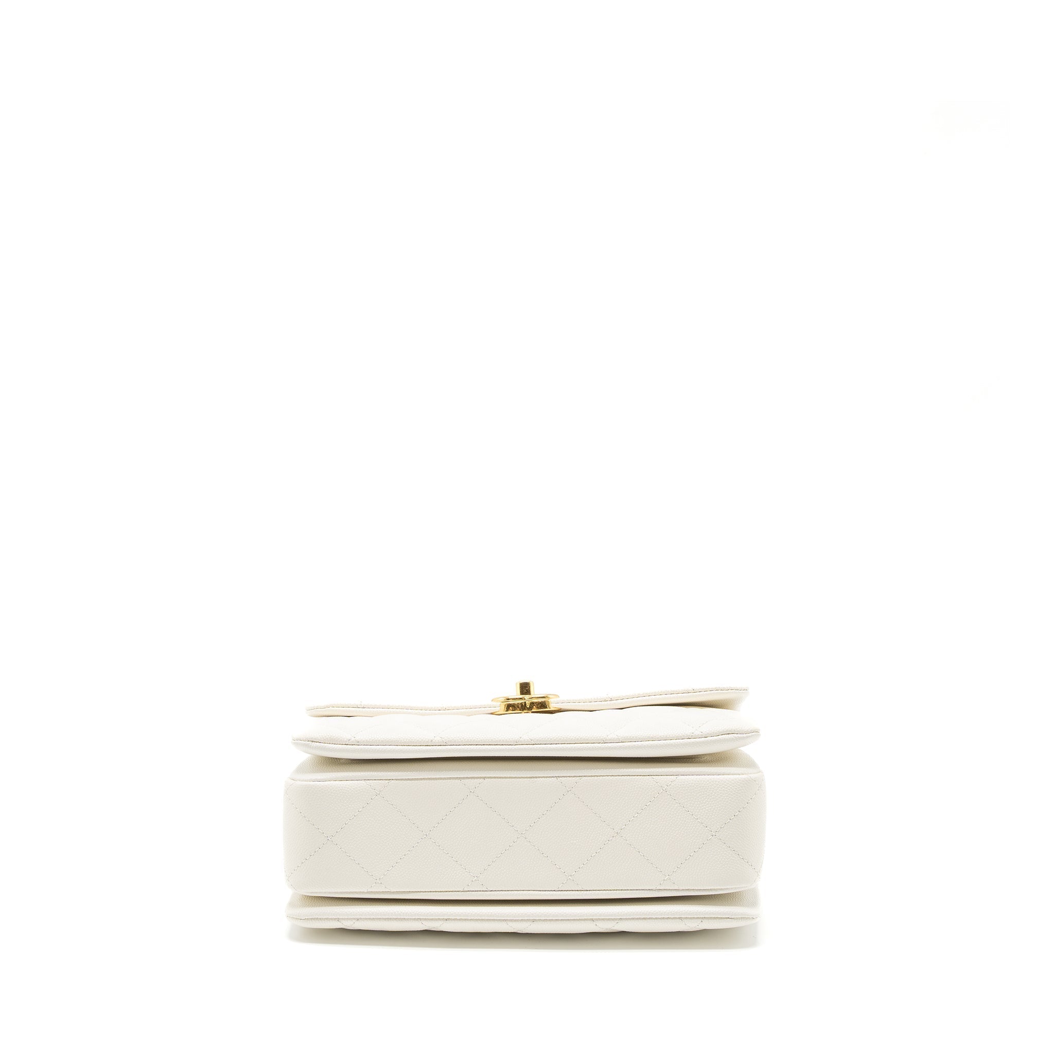 Chanel 21K Coco First Caviar White Brushed  (Microchip)