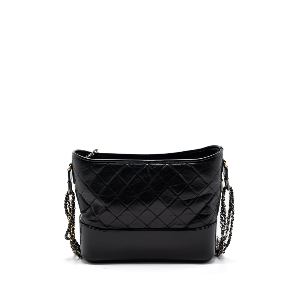 Chanel Large Gabrielle Hobo Bag  Aged Calfskin Black Multicolour Hardware