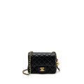 Chanel 23K pearl crush mini square flap bag lambskin black  (microchip)
