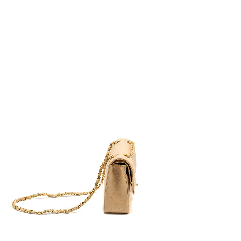 Chanel Medium Classic Double Flap Bag Caviar Beige