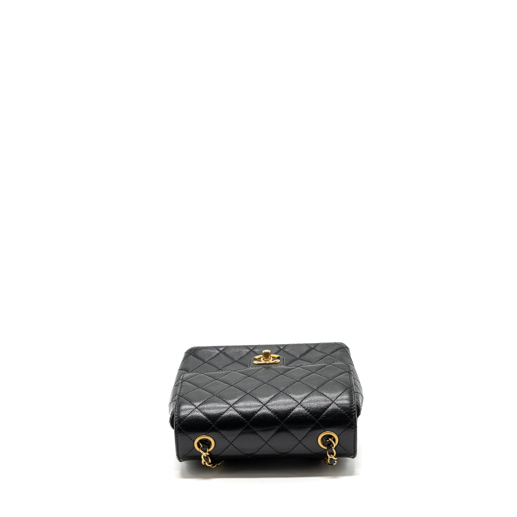 Chanel 22K retro new square large flap bag goatskin black  (microchip)