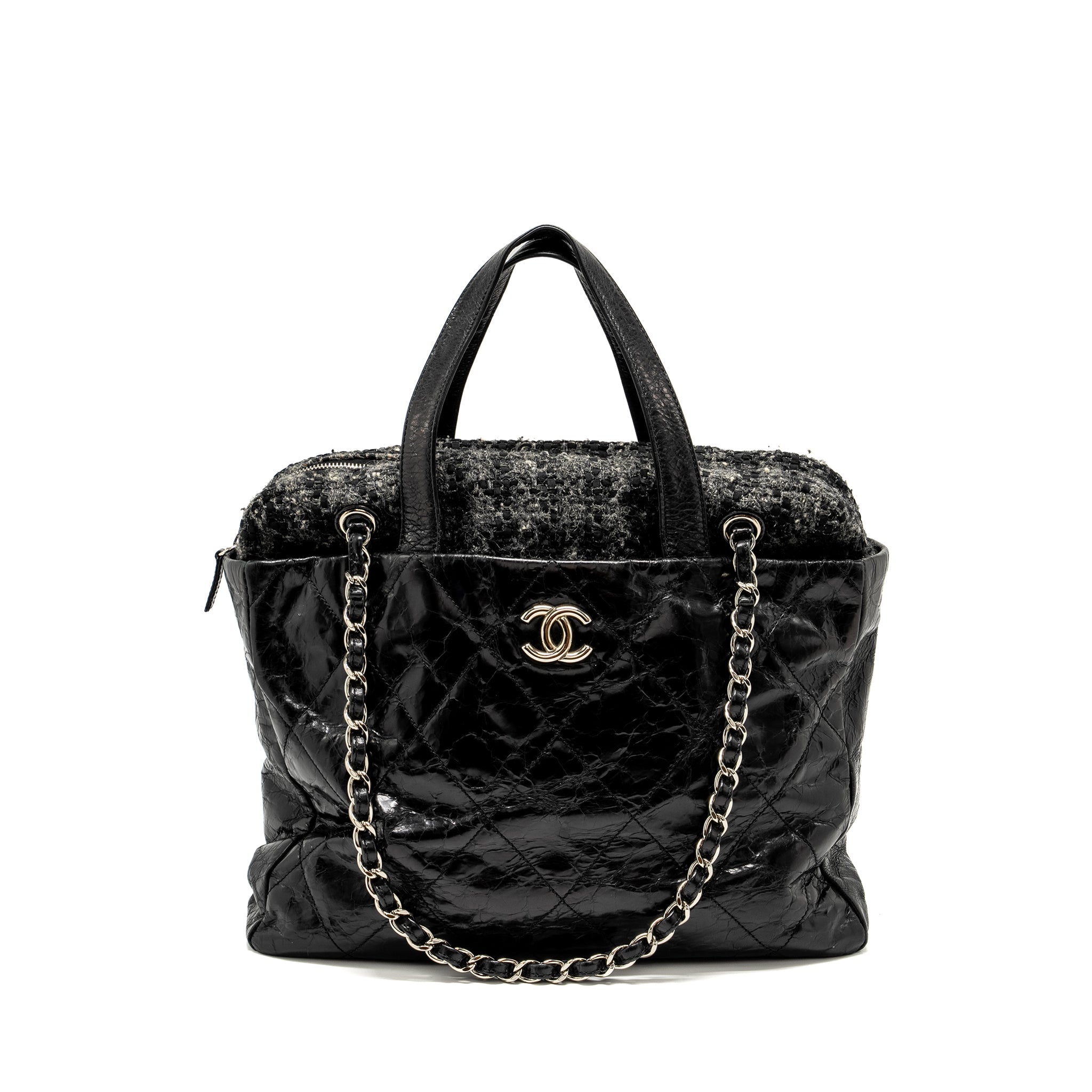 Chanel Portobello Tote Bag Calfskin/Tweed Black/Grey