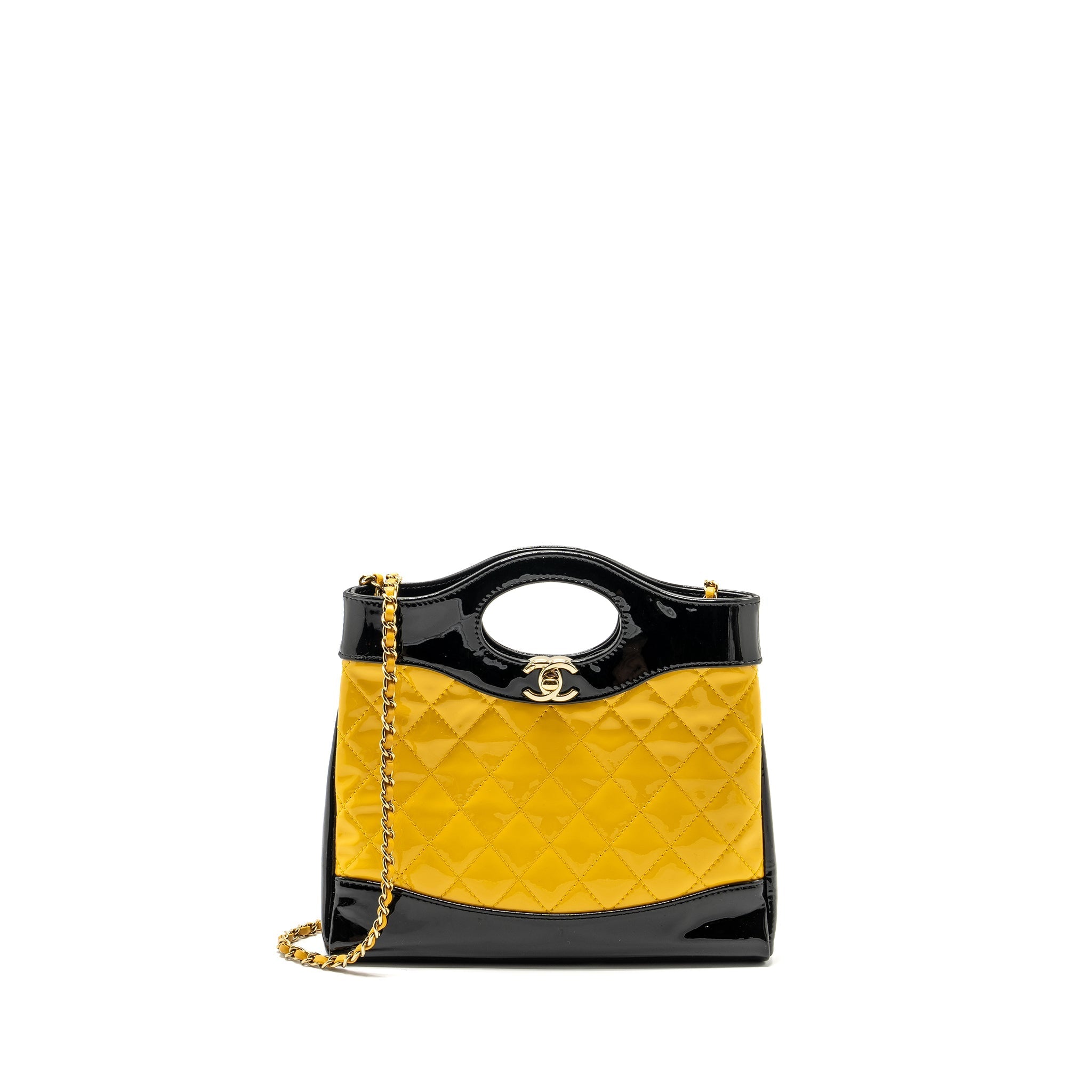 Chanel Mini 31 Bag Patent Black/Yellow L (Microchip)