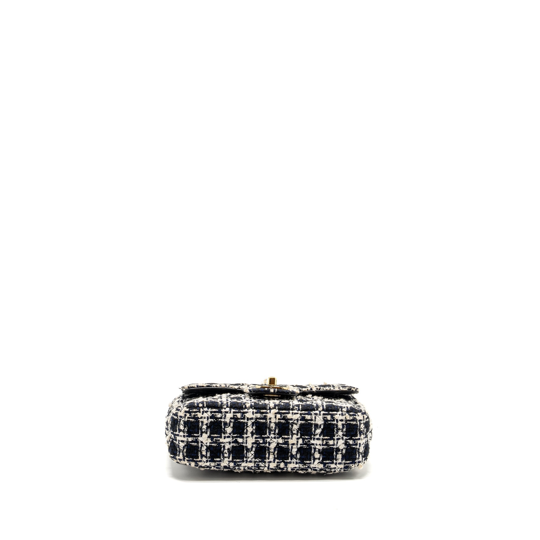 Chanel Mini Flap Bag with Detailed Chain Tweed Black/White L (Microchip)