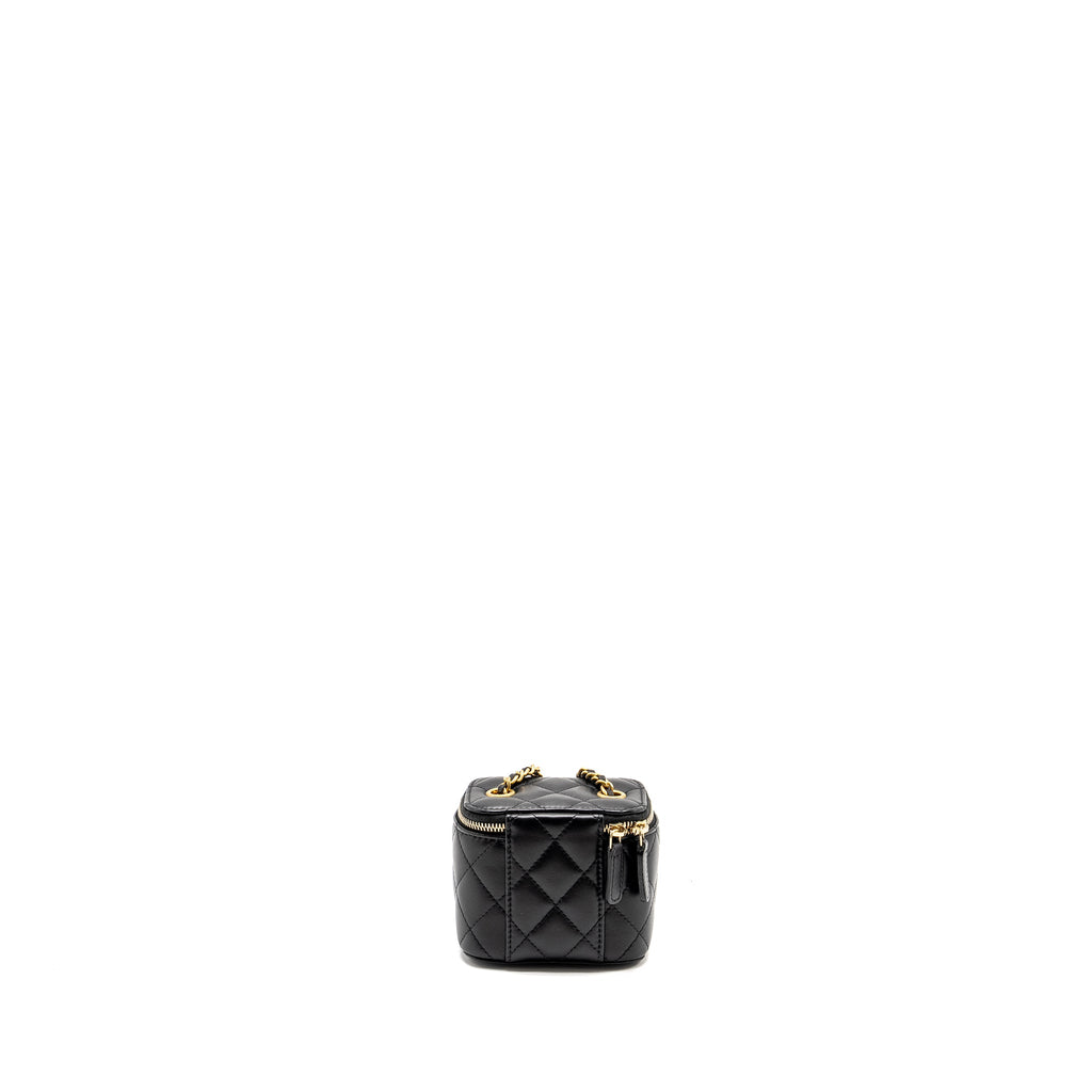 Chanel Pearl Crush Mini Vanity Case Lambskin Black
