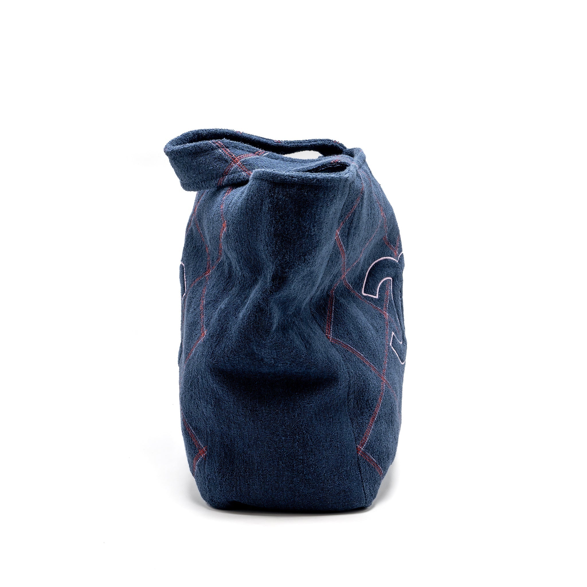 Chanel Coco Beach Tote Bag with Towel/Pouch Set Terry Cloth Navy