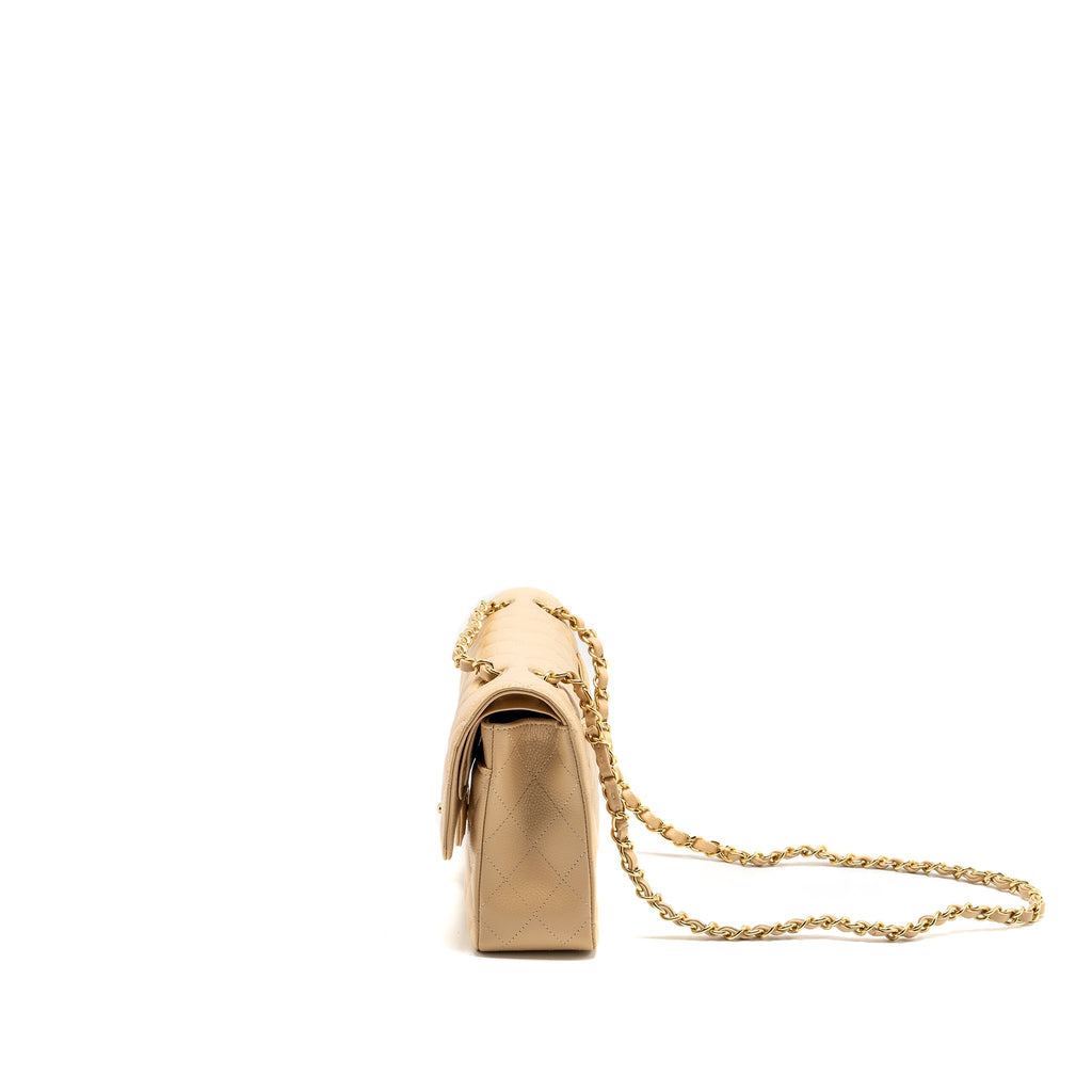 Chanel Medium Classic Double Flap Bag Caviar Beige