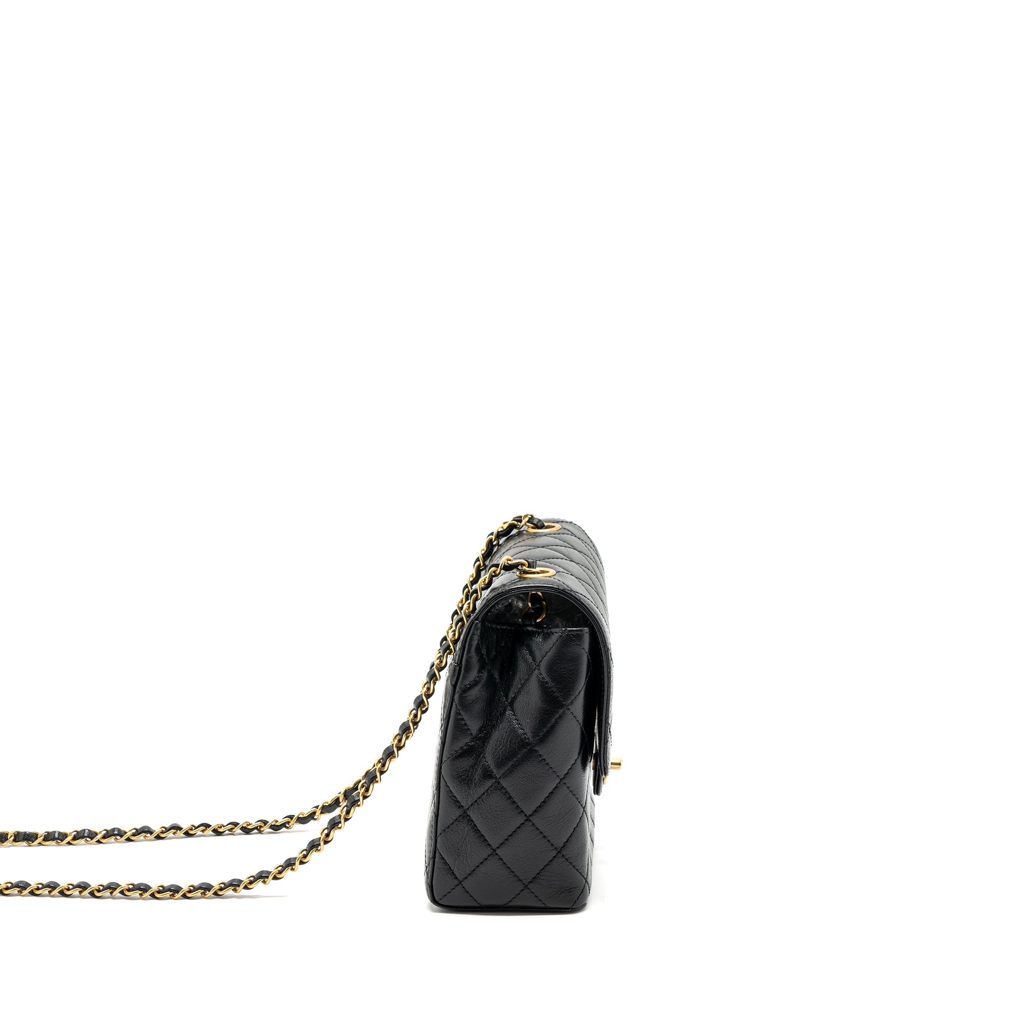 Chanel 22K retro new square large flap bag goatskin black  (microchip)