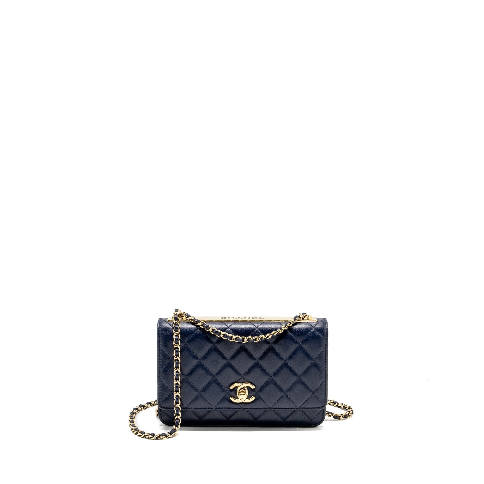 Chanel Trendy CC Wallet On Chain Lambskin Navy L