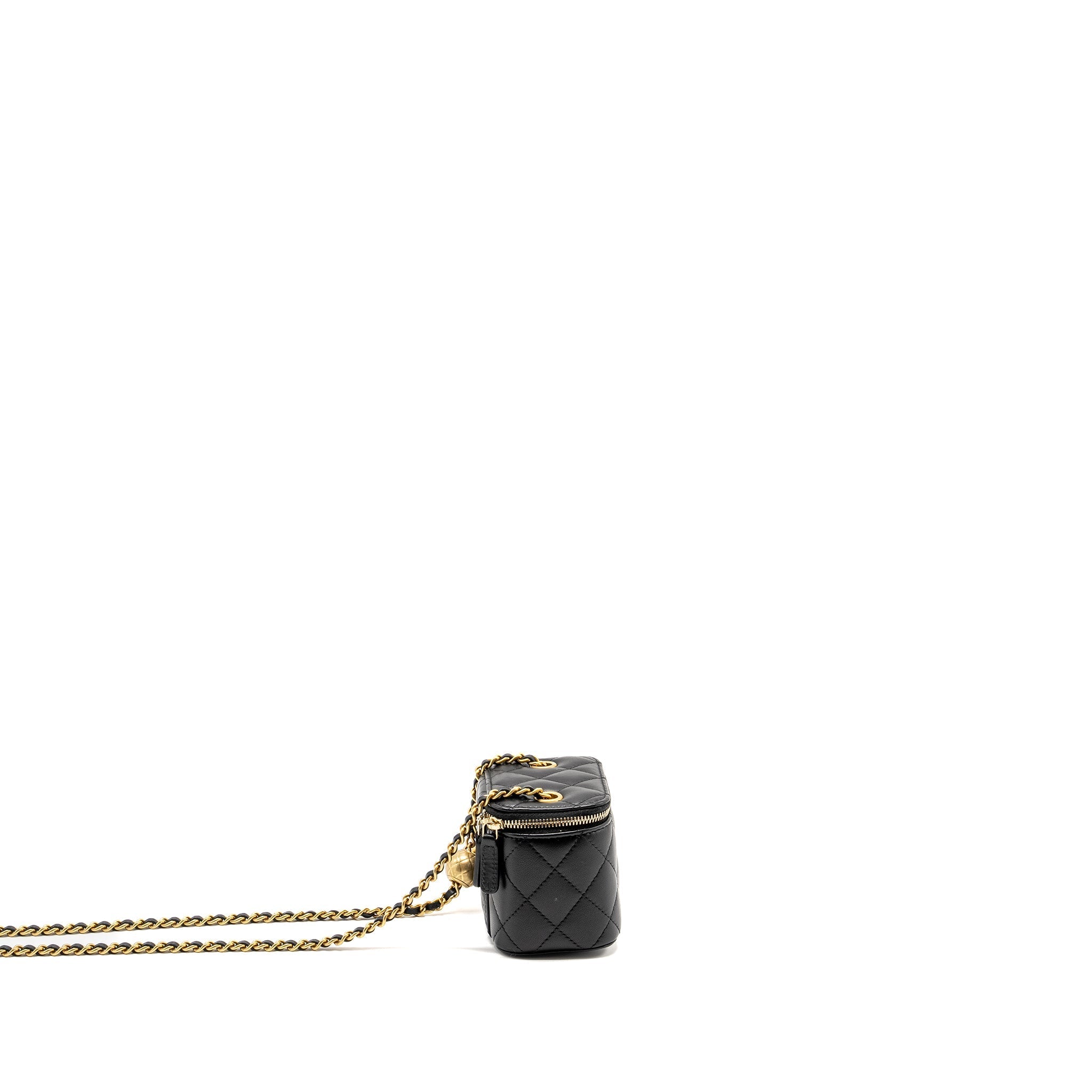 Chanel Pearl Crush Mini Vanity Case Lambskin Black