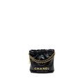 Chanel mini 22 bag shiny calfskin black  (microchip)