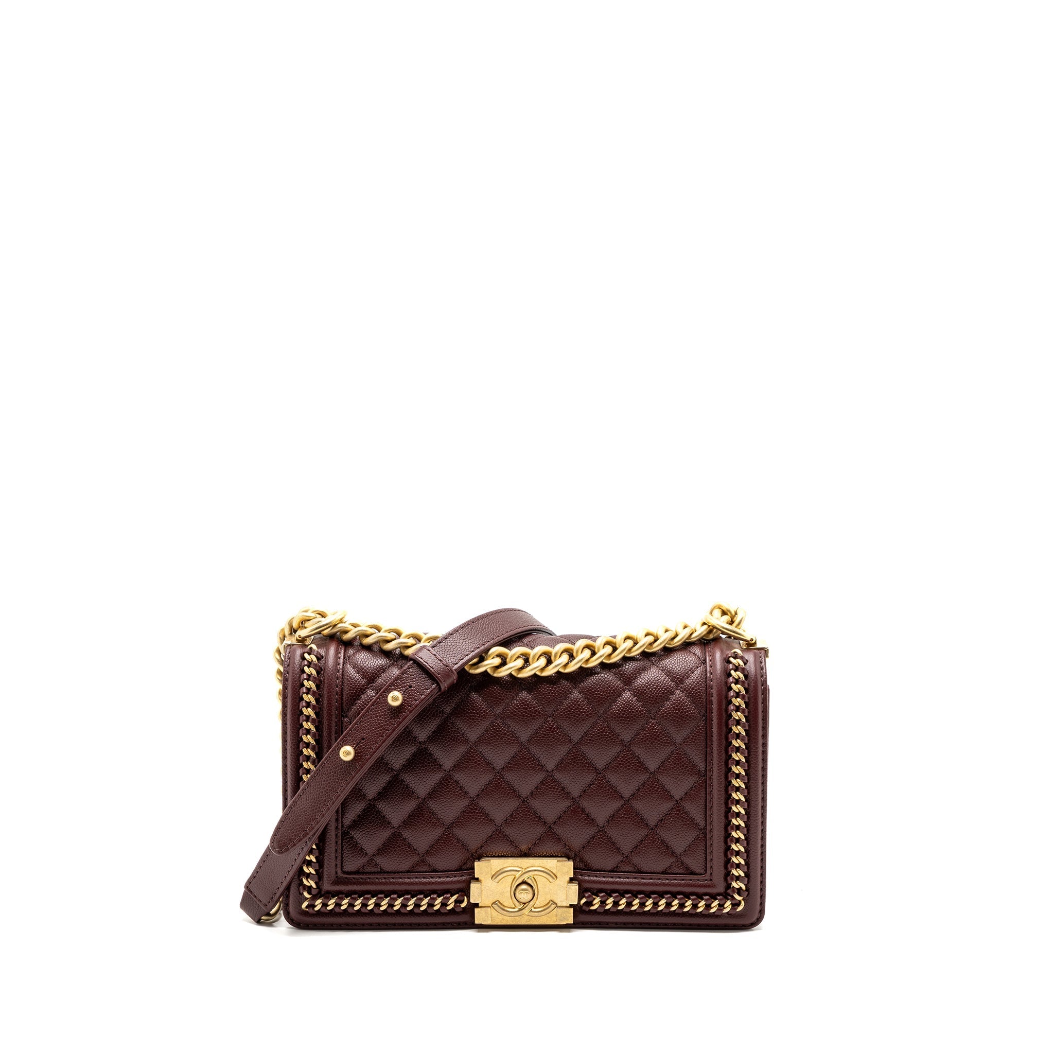 Chanel Medium Boy Bag Limited Edition Caviar Burgundy (microchip)
