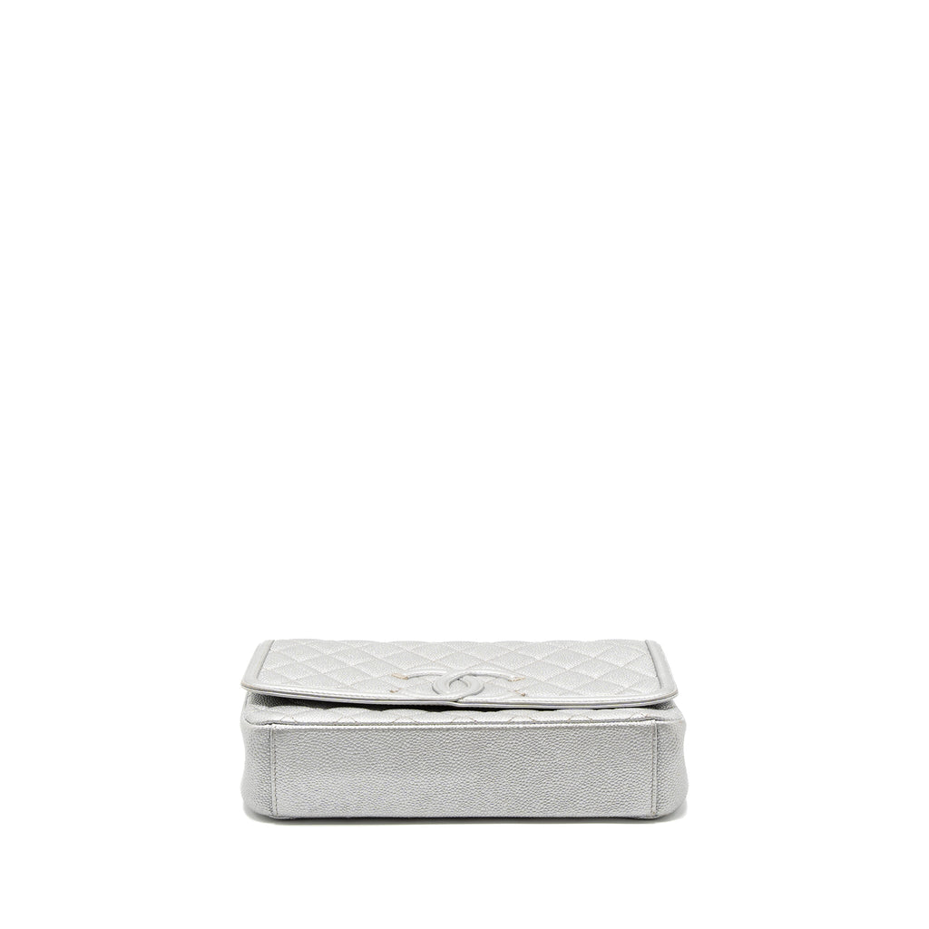 Chanel Filigree Flap Bag Caviar Silver