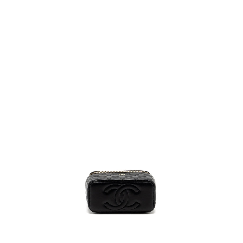 Chanel Long Vanity With Chain Lambskin Black L (Microchip)