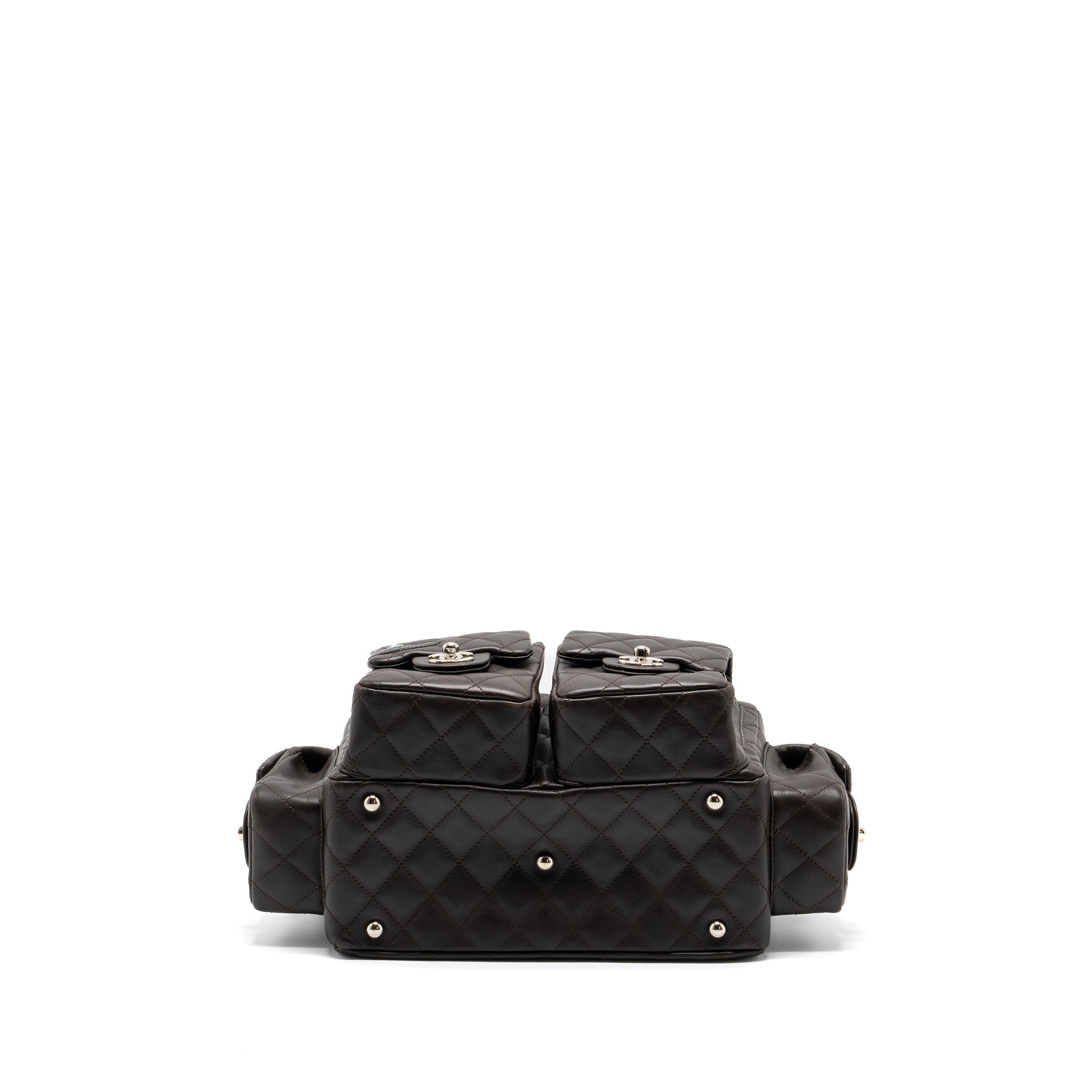 Chanel Vintage Cambo Reporter Bag Calfskin Dark Brown