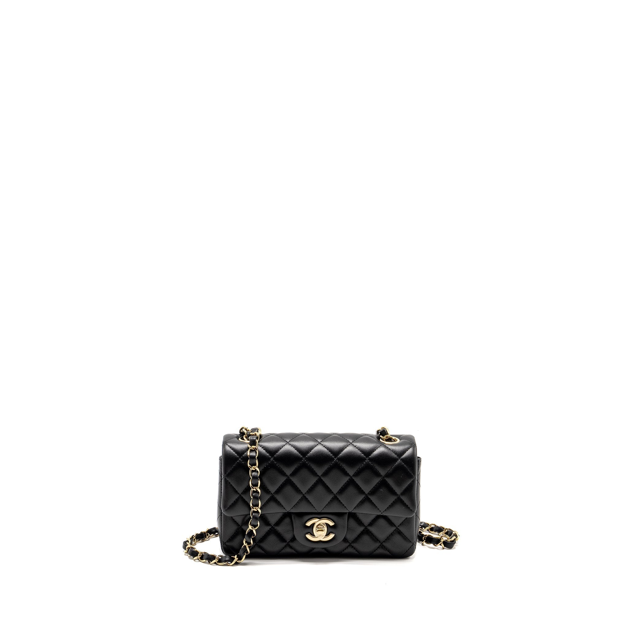 Chanel Mini Rectangular Flap Bag Lambskin Black L (microchip)
