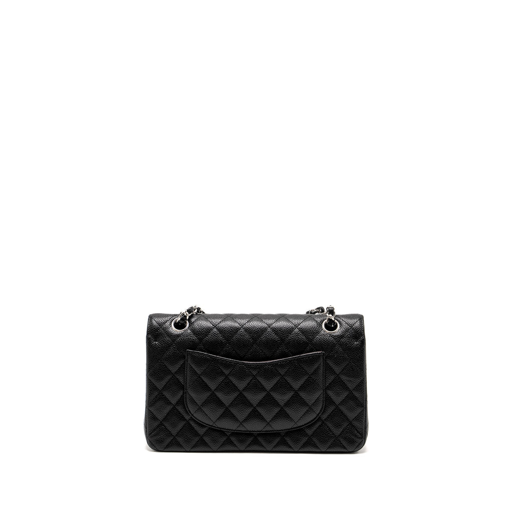 CHANEL Medium Classic Double Flap Bag Caviar Black  (Microchip)