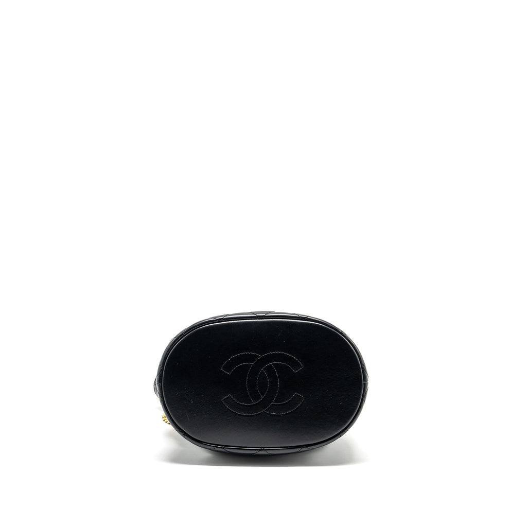 Chanel 22p Drawstring Bucket Bag Lambskin Black  (Microchip)