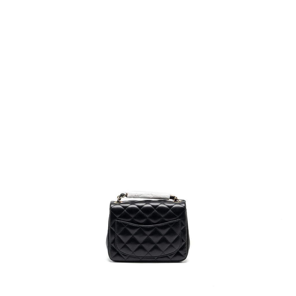 Chanel mini square flap bag lambskin black L (microchip)
