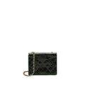 Chanel Vintage Envelop Flap Bag With Chain Lizard Dark Green