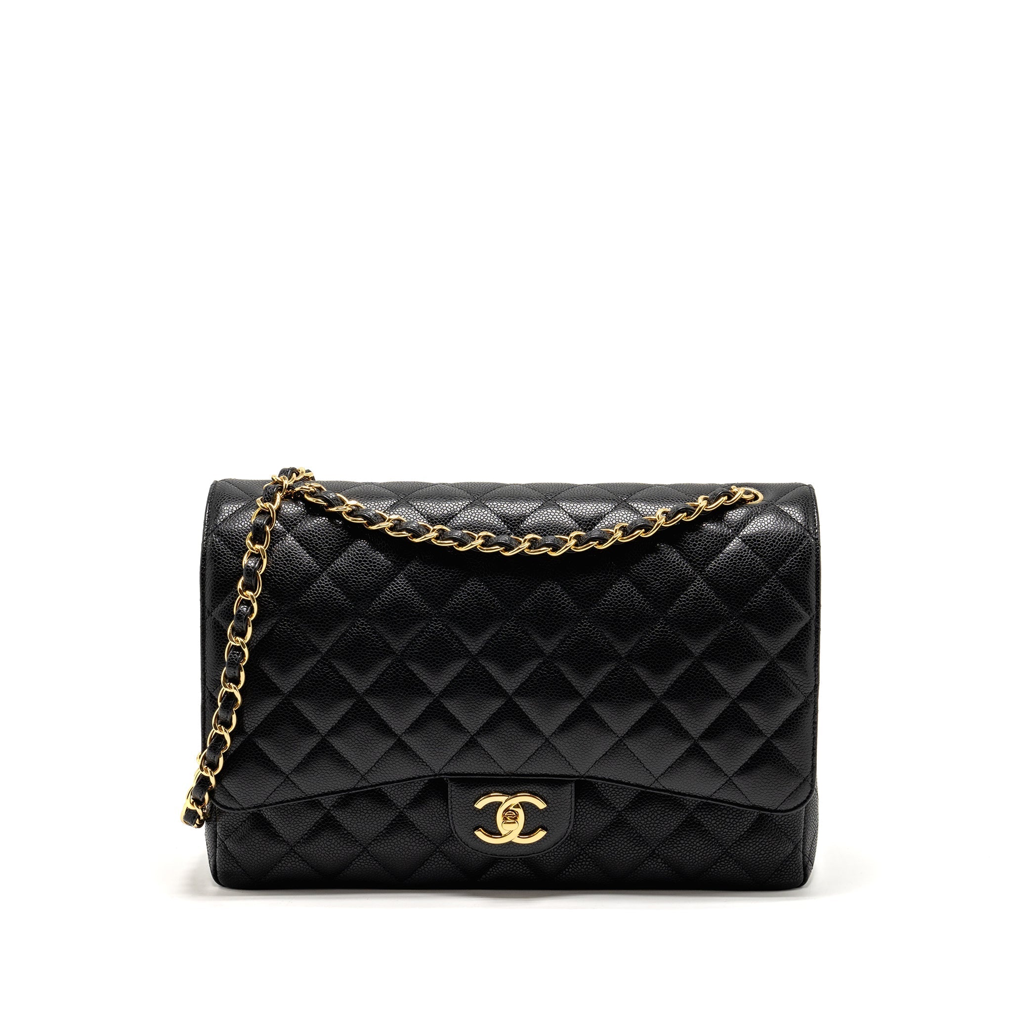 Chanel Maxi Classic Double Flap Bag Caviar Black