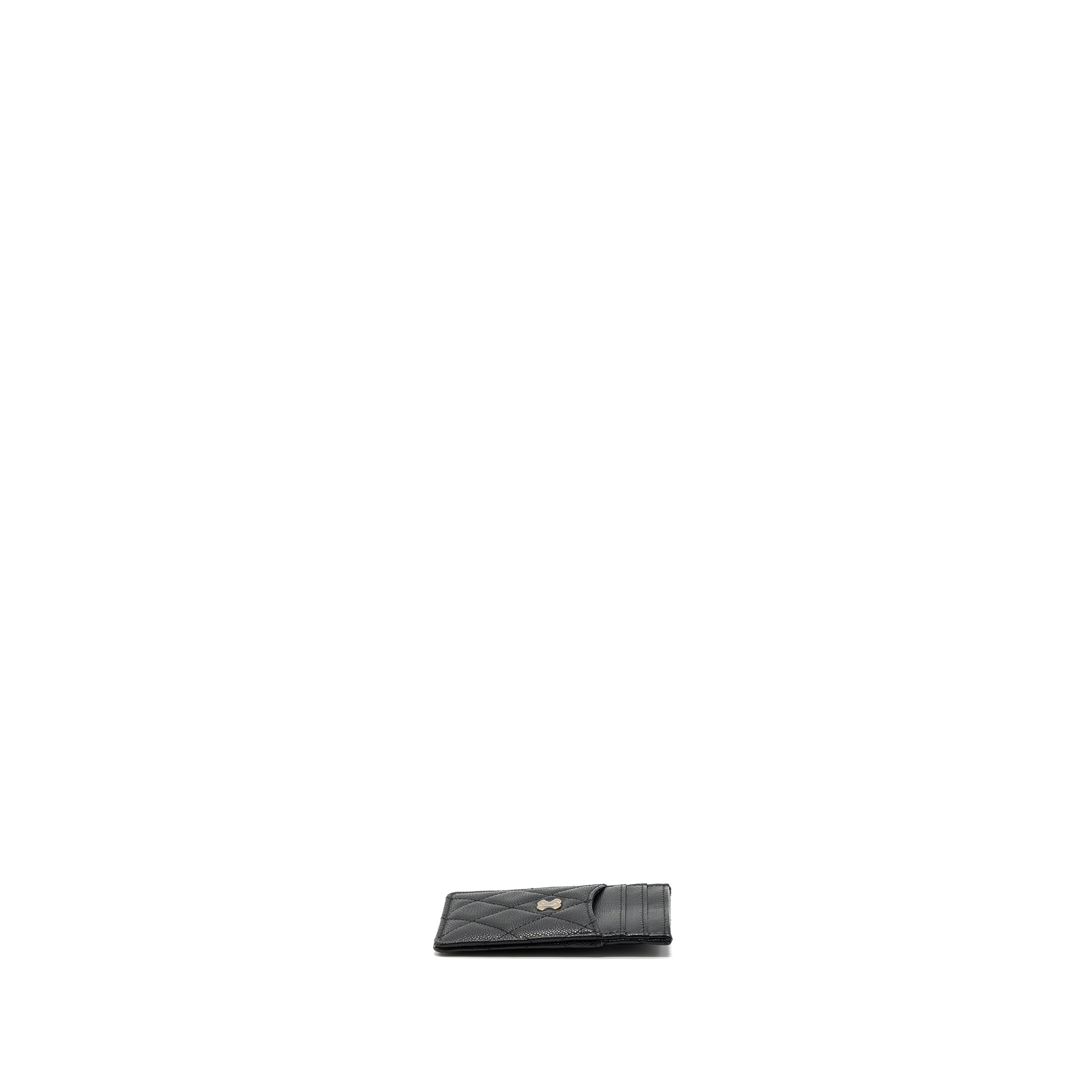 Chanel 23K vertical card holder caviar black L (microchip)