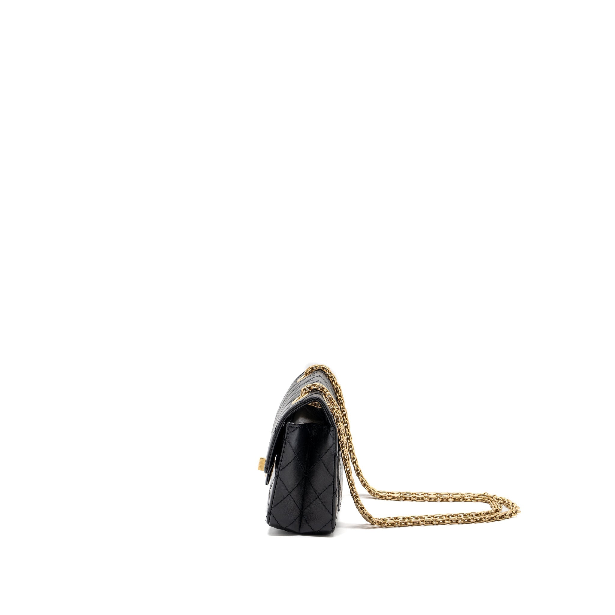 Chanel Mini 2.55 Reissue Flap Bag Aged Calfskin Black (microchip)