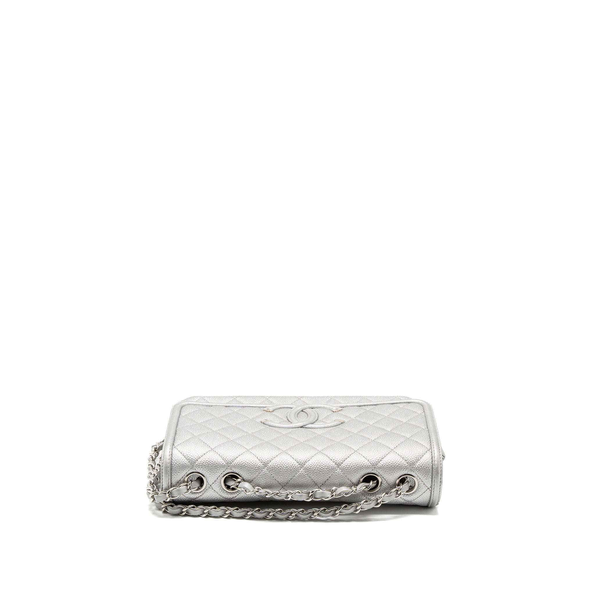 Chanel Filigree Flap Bag Caviar Silver