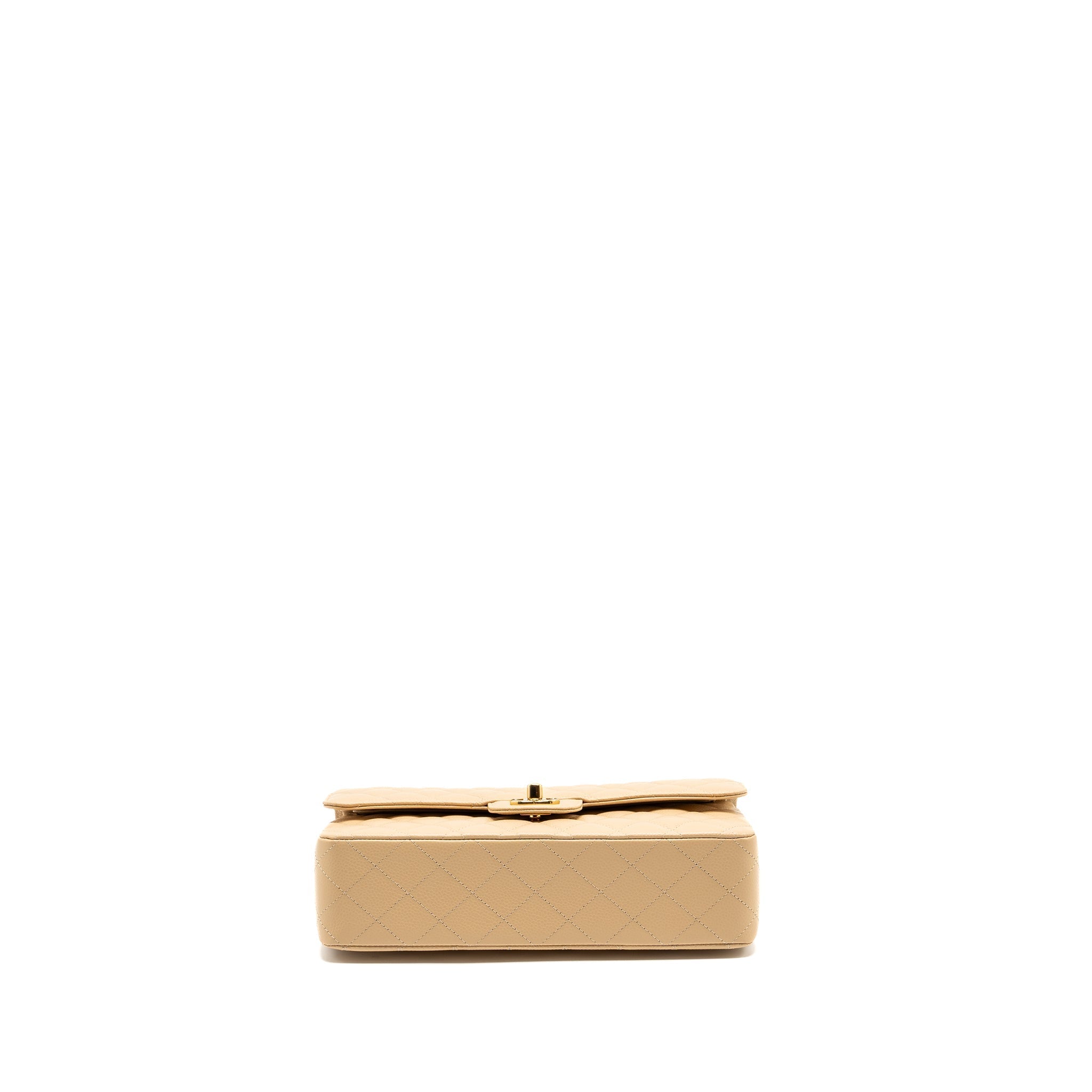 Chanel Medium Classic Double Flap Bag Caviar Beige