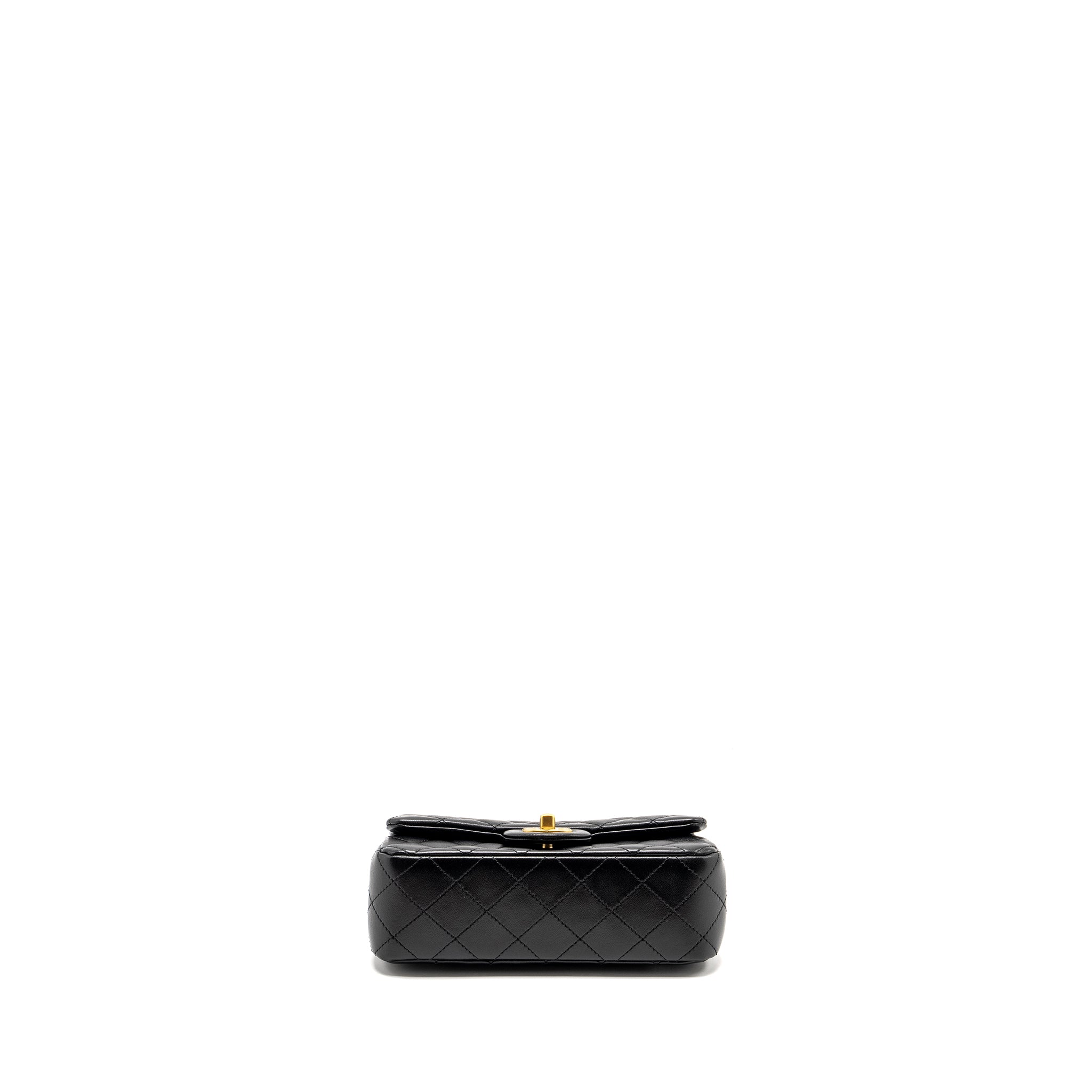 Chanel 24k Pearl Crush Mini Rectangular Flap Bag Shiny Lambskin Black  (microchip)