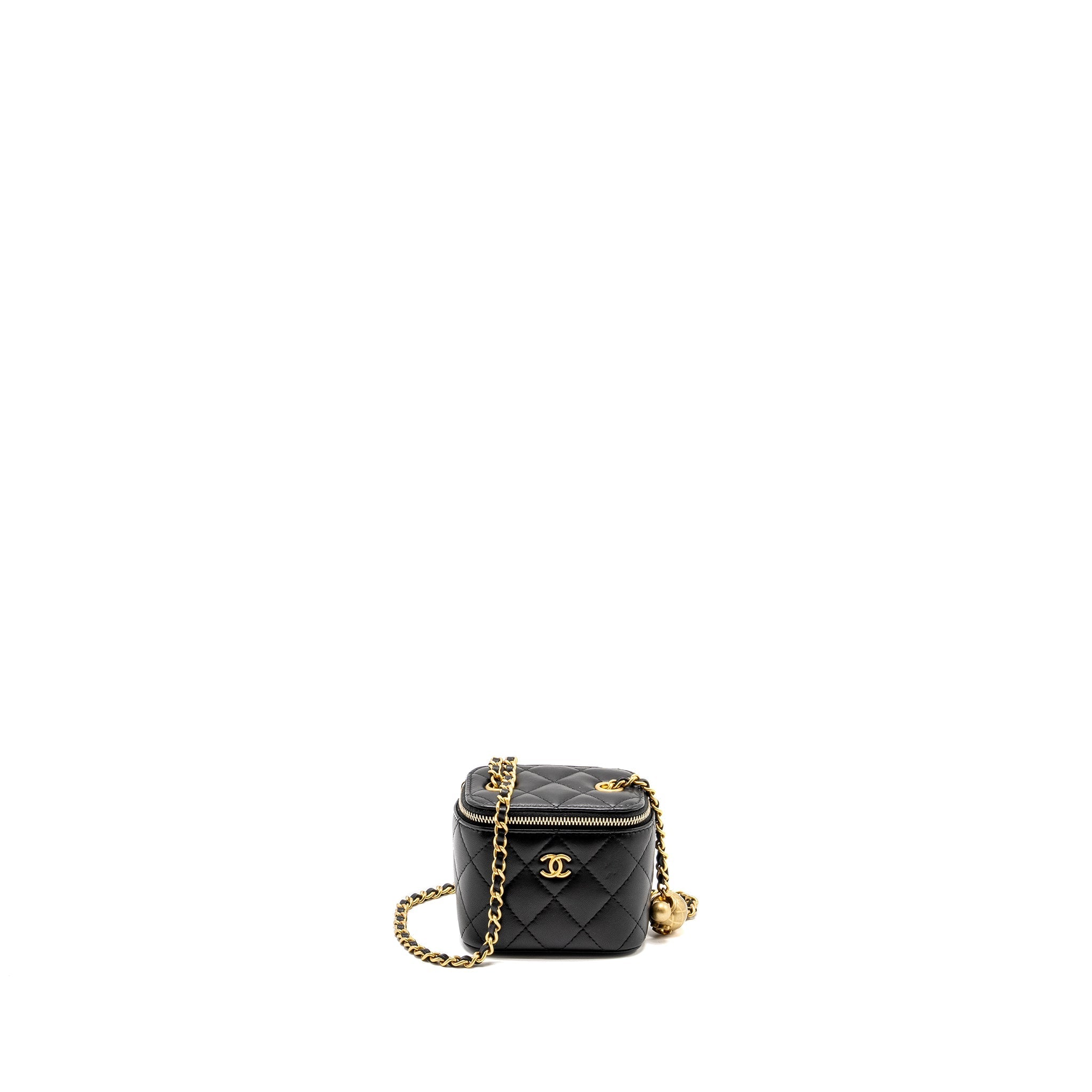 Chanel Pearl Crush Mini Vanity Case Lambskin Black