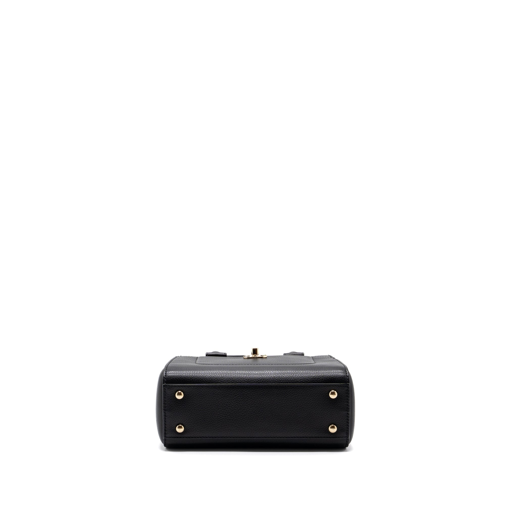 Chanel top handle small tote bag grained calfskin black L