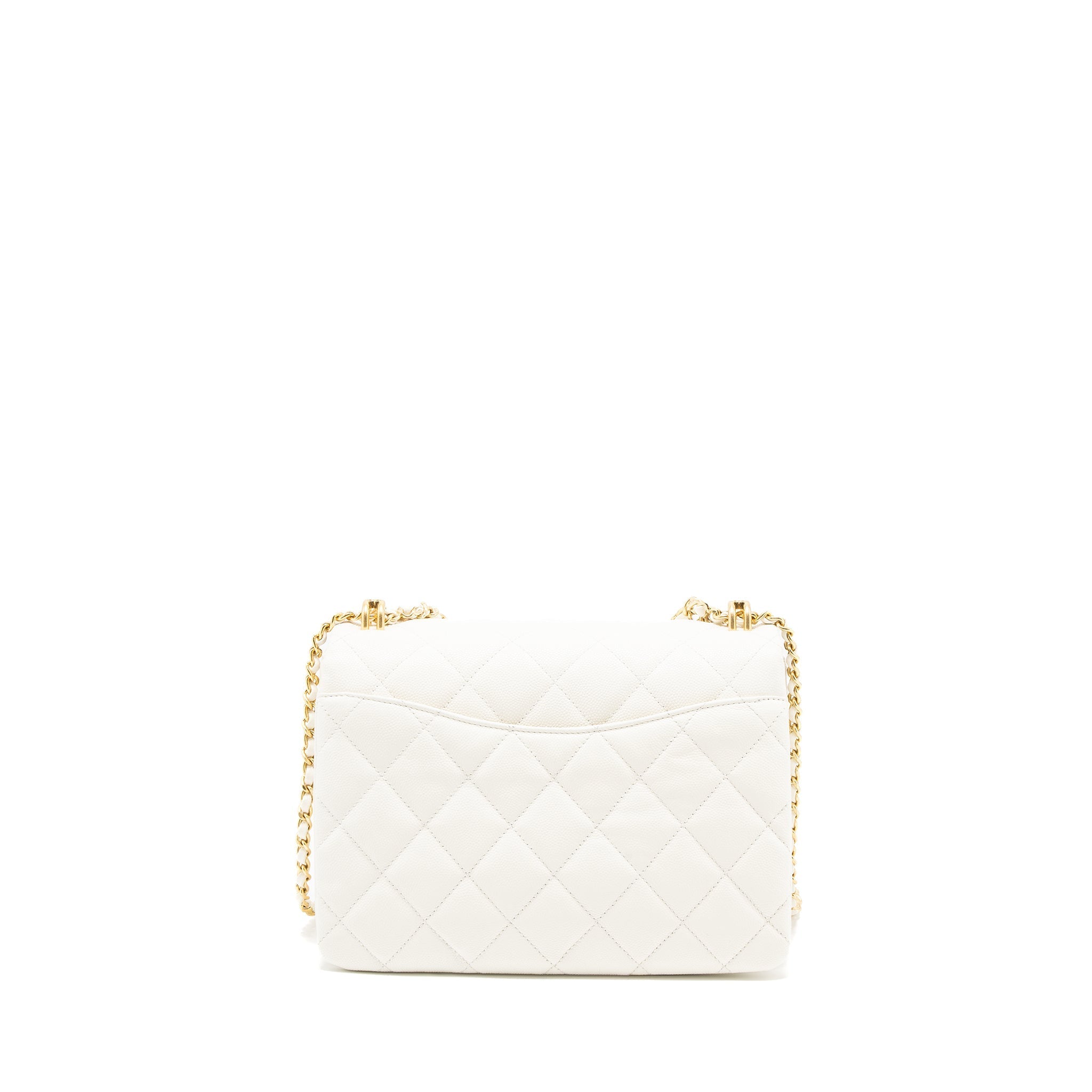 Chanel 21K Coco First Caviar White Brushed  (Microchip)