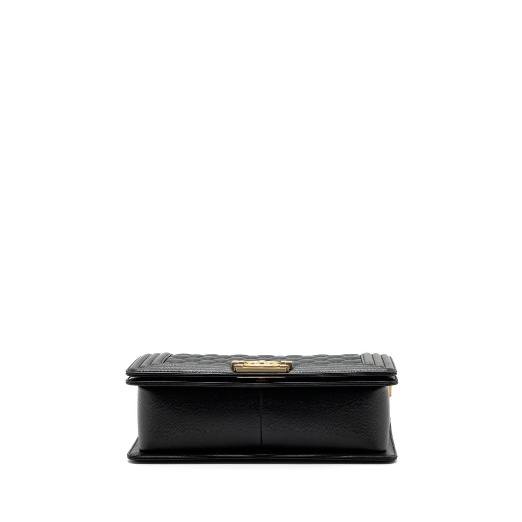 Chanel Medium Classic Boy Bag Caviar Black  (microchip)