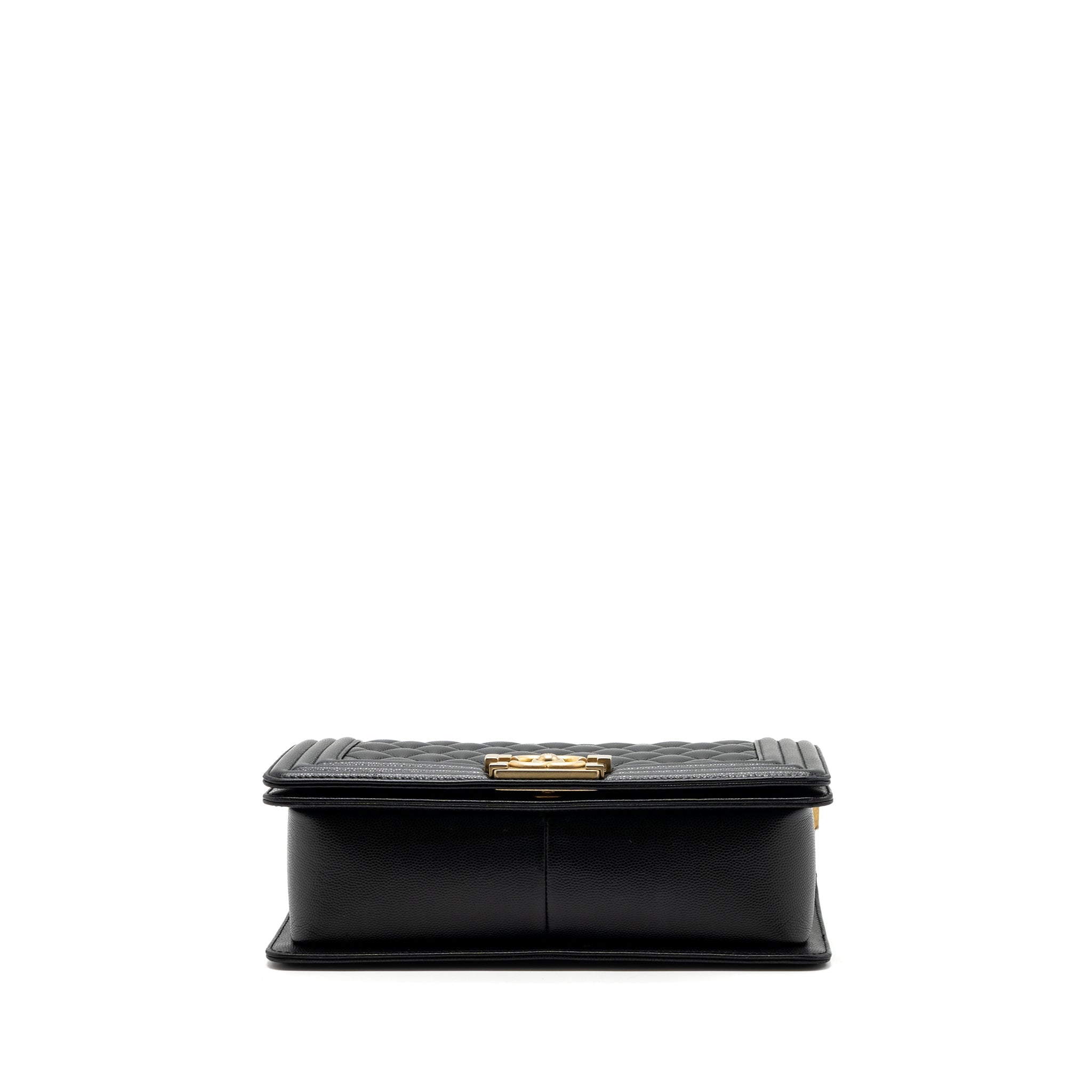 Chanel Medium Classic Boy Bag Caviar Black  (microchip)