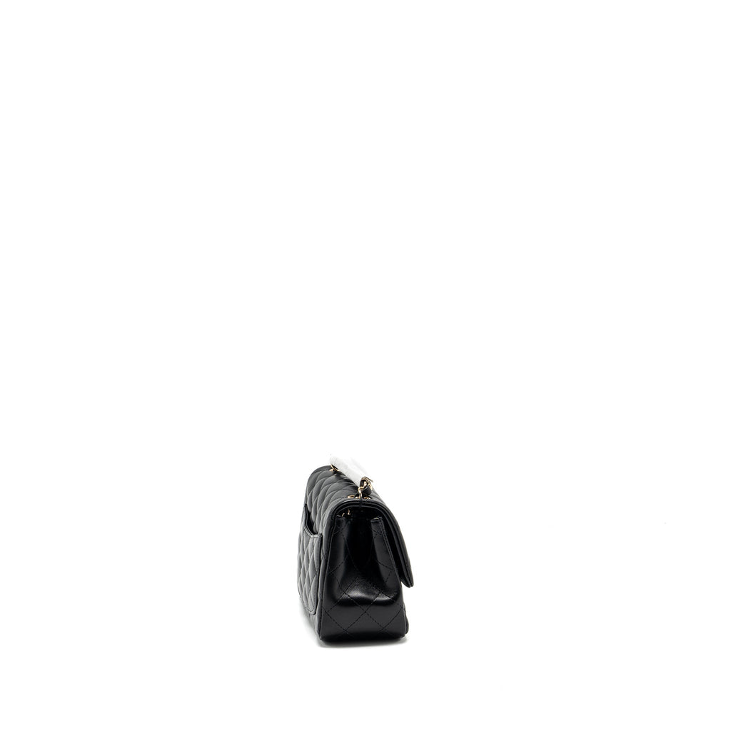 Chanel mini square flap bag lambskin black L (microchip)