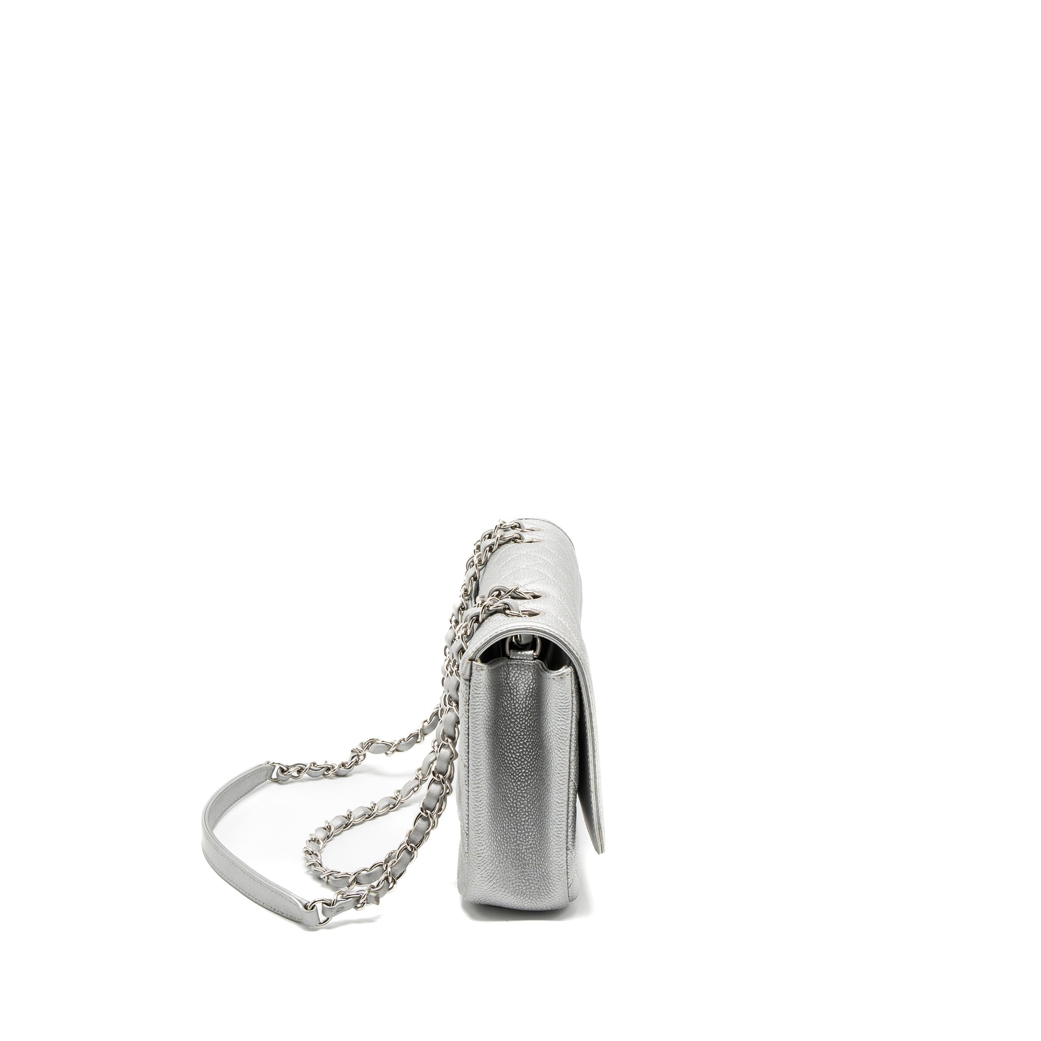 Chanel Filigree Flap Bag Caviar Silver