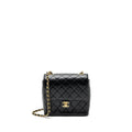 Chanel 22K retro new square large flap bag goatskin black  (microchip)
